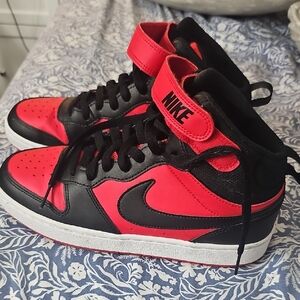Nike Red and Black High-Top Sneakers